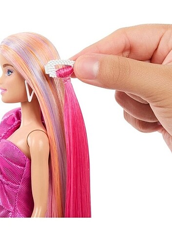 Beden Renk Barbie Upuzun Muhteşem Saçlı Bebekler Pembe Saçlı Bebek JDC85