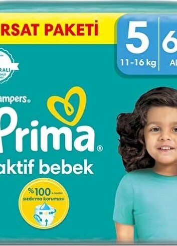 Prima Prima Bebek Bezi Aktif Bebek 5 Beden 62 Adet Junior Mega Fırsat
