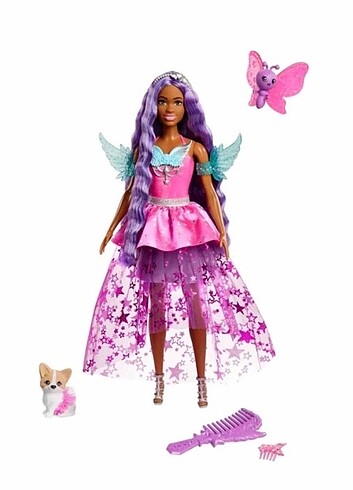 Beden Renk Barbie Sihirli Dokunuş Peri Masalı Elbiseli Bebek HLC31
