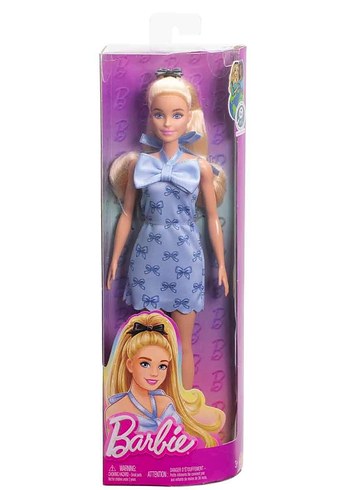 Barbie Mavi Fiyonklu Elbiseli Fashionistas Bebeği HYT93 - Görsel 3