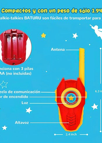 Walkie Talkie Çocuk Telsizi Kırmızı - Mavi - Görsel 4