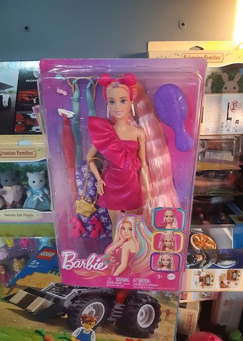 Barbie Upuzun Muhteşem Saçlı Bebekler Pembe Saçlı Bebek JDC85