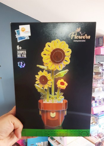 Beden Renk Ayçiçeği Yapboz Blok Saksılı Çiçek 30 Cm 359 Parça