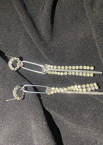 Gri Parlak Midi Sekilli Kadın Küpe - Görsel 7