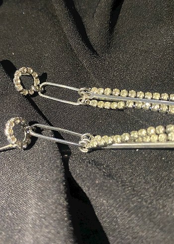 Gri Parlak Midi Sekilli Kadın Küpe - Görsel 6