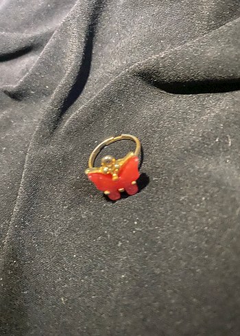 Kırmızı Boncuklu Minimalist Kadın Yüzük - Görsel 2