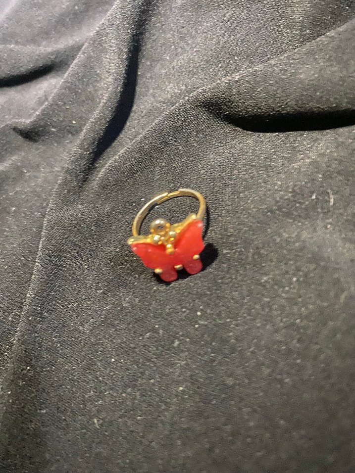 Kırmızı Boncuklu Minimalist Kadın Yüzük - Görsel 2