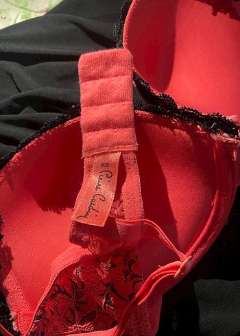 Kırmızı Vintage Gotik Desenli Sütyen - Görsel 2