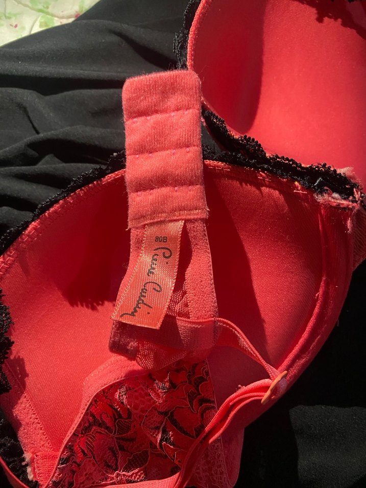 Kırmızı Vintage Gotik Desenli Sütyen - Görsel 2