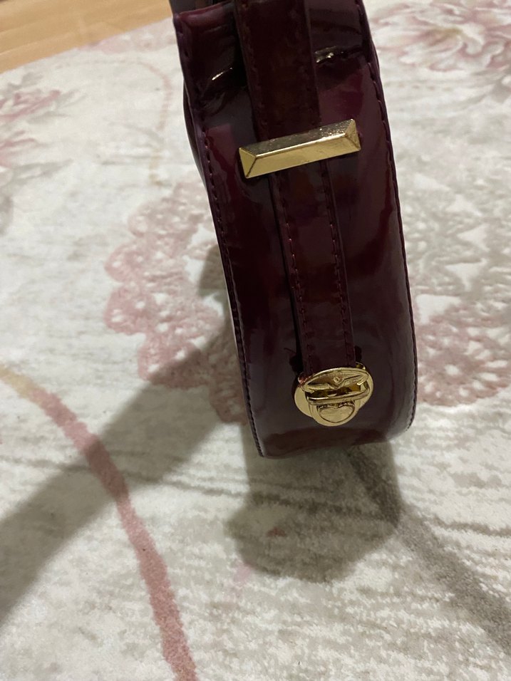 Bordo Deri Kadın Omuz Çantası - Görsel 2