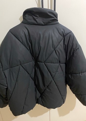 Siyah Mini Fermuarlı Kısa Kadın Kışlık Ceket - Görsel 3