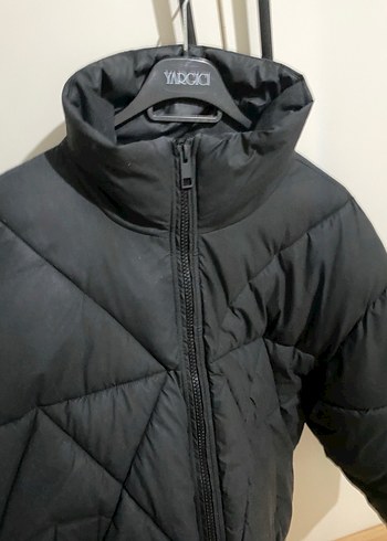 Siyah Mini Fermuarlı Kısa Kadın Kışlık Ceket - Görsel 6