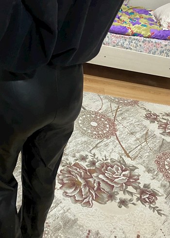 Deri Siyah Kadın Pantolon Kemerli - Görsel 11