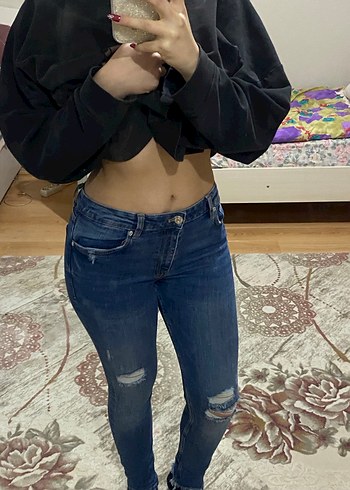 Kadın Mavi Skinny Denim Jean - Görsel 9