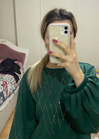 Yeşil Payetli Kadın Bluz - Görsel 9