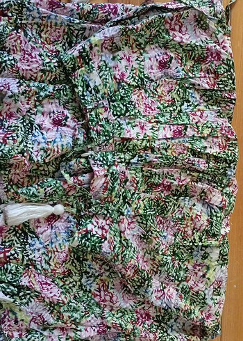 34 Beden çeşitli Renk Püsküllü Bohem Çok Renkli Etek