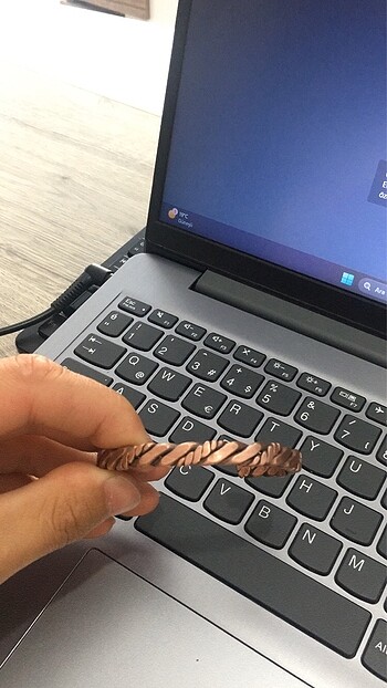 Burgulu düz dövme bakır bileklik
