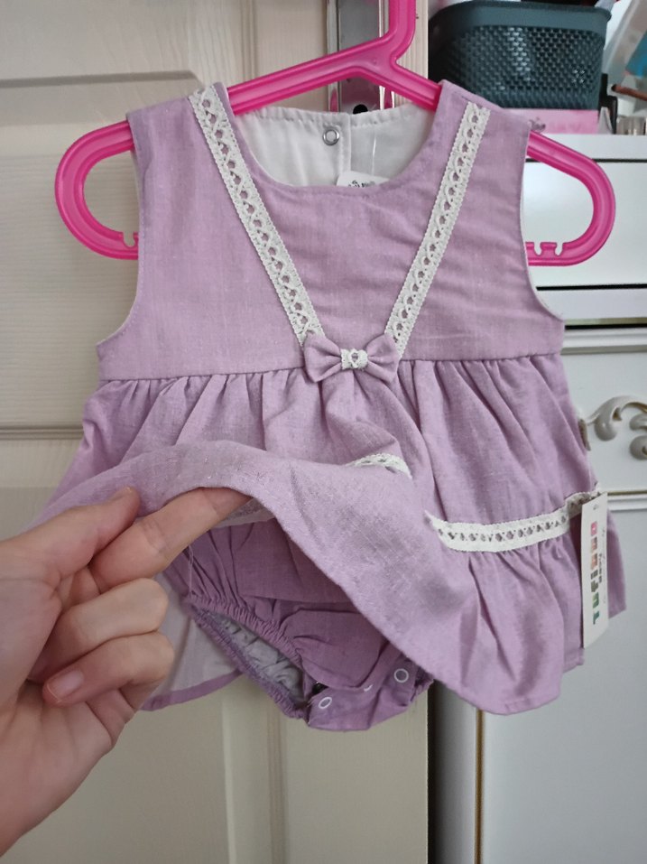 Kız Bebek lila  Fırfırlı Elbise - Görsel 2