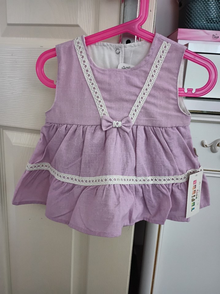 Kız Bebek lila  Fırfırlı Elbise - Görsel 4