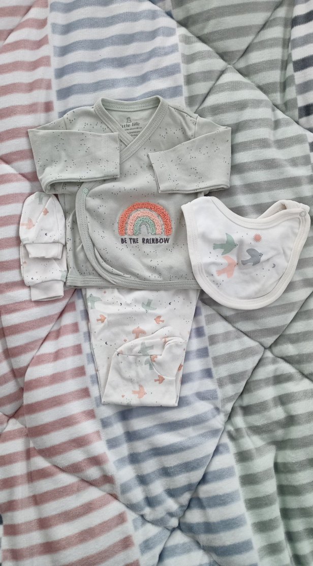 yeşil Baskılı Uzun Kollu Bebek Kıyafet Seti - Görsel 2