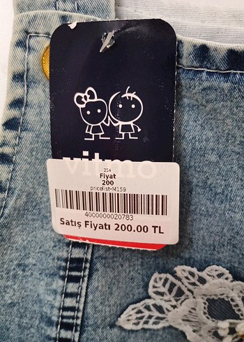 Kız Çocuk Kot Elbise Dantel Detaylı - Görsel 3