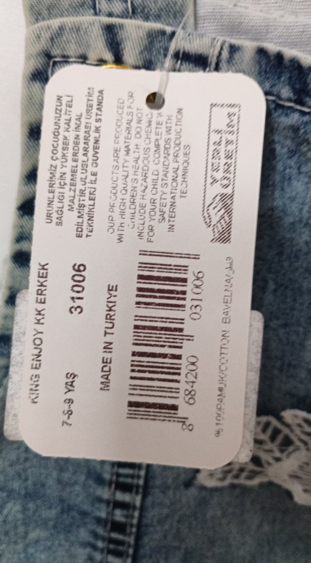 Kız Çocuk Kot Elbise Dantel Detaylı - Görsel 4