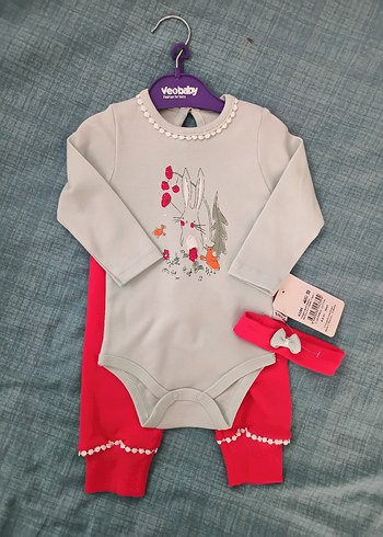 Uzun Kollu yeşil Baskılı Bebek Kız Takımı - Görsel 3