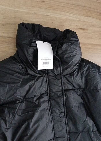 Düğmeli Siyah Kadın Kış Montu - Görsel 5