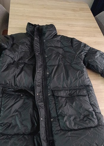 Düğmeli Siyah Kadın Kış Montu - Görsel 8