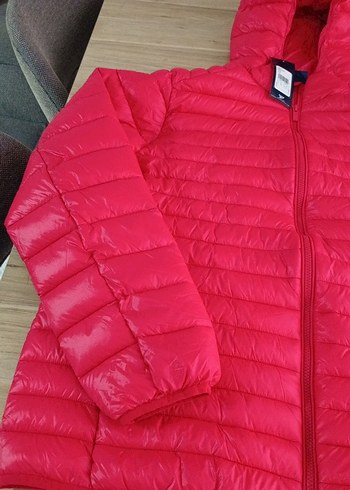 2xl Beden kırmızı Renk Kırmızı Kapüşonlu Kısa Mont