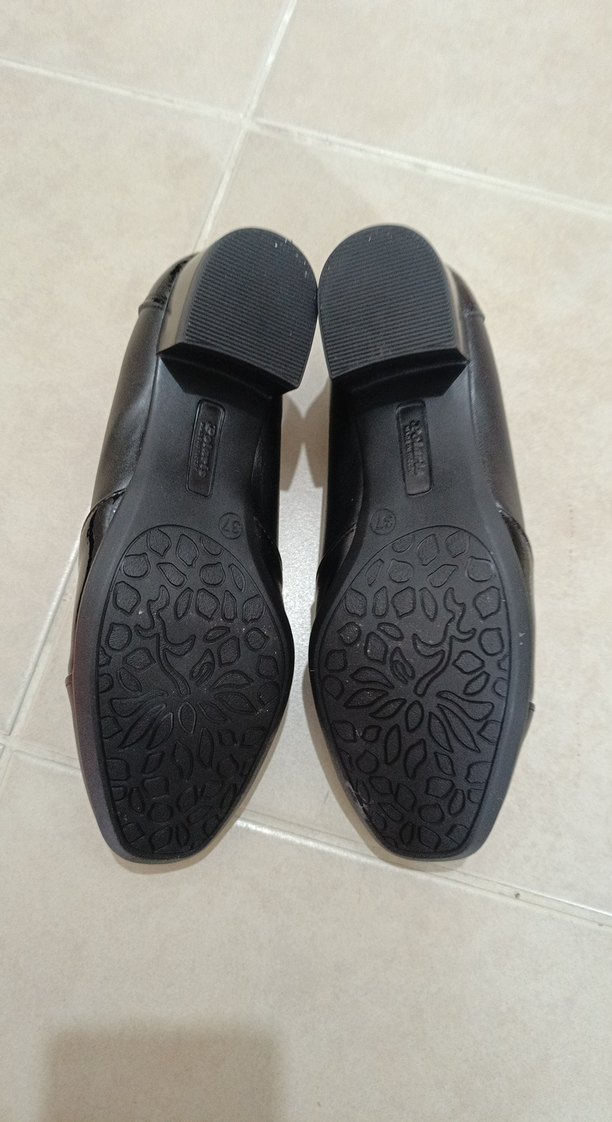 Polaris Siyah Yılan Desenli Topuklu Kadın Babet - Görsel 5