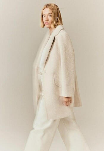 H&M Bej Gabardin Kaban