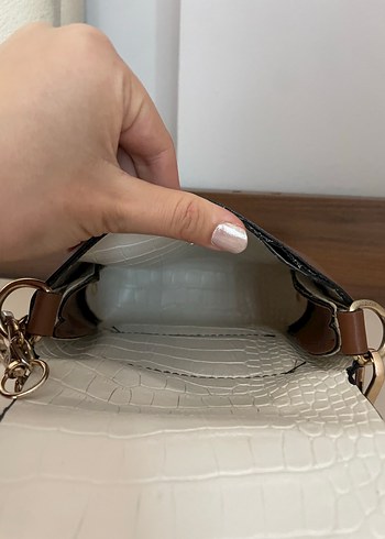 Diğer Zincir Detaylı Kahverengi Deri Kadın Çanta