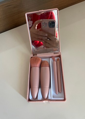 Pembe makyaj fırçası kutulu set - Görsel 2
