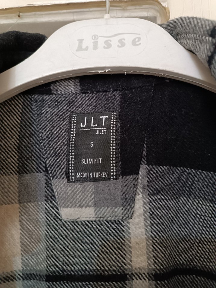 Düğmeli Gri Ekose Yün Gömlek - Görsel 2