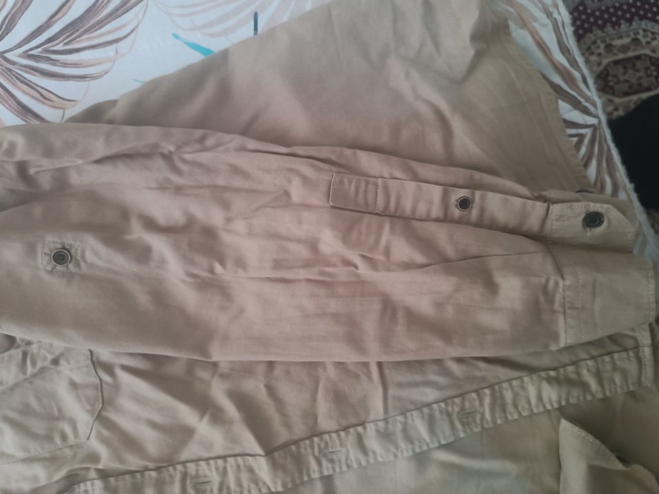 Bej Keten Erkek Gömlek - Görsel 5