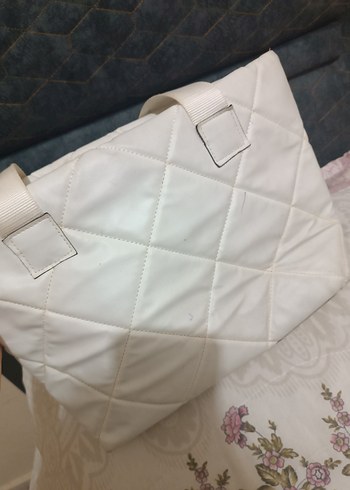 Beyaz Fermuarlı Kadın Omuz Çantası - Görsel 8