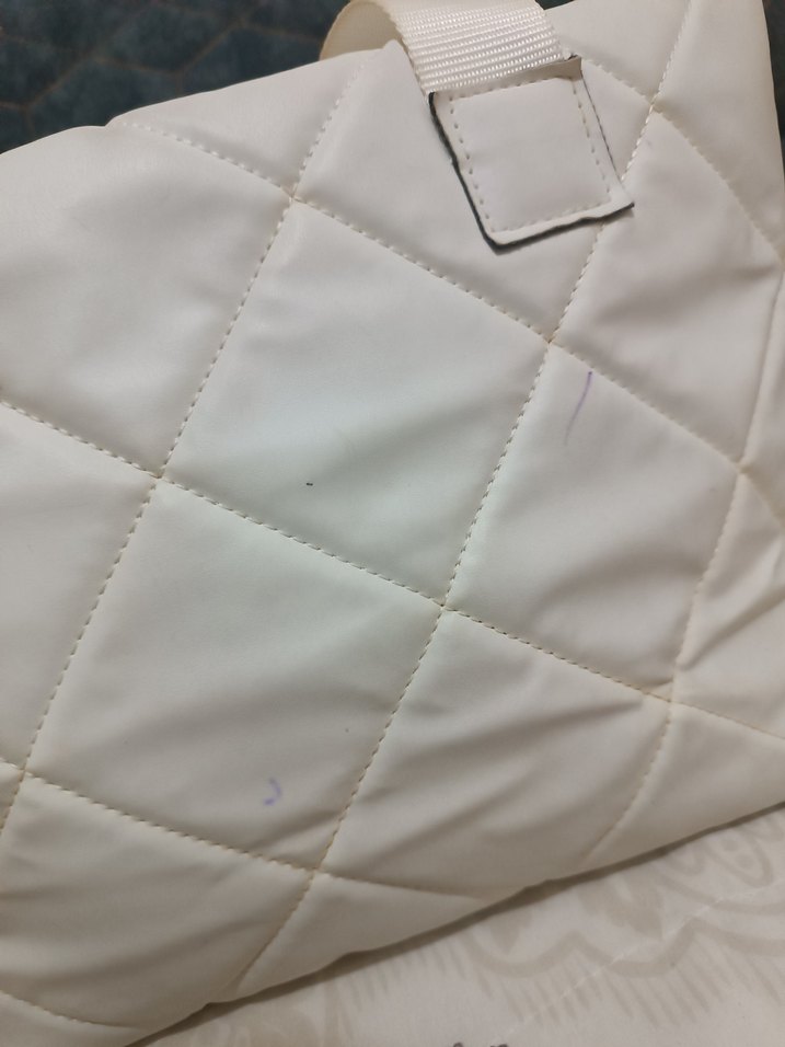 Beyaz Fermuarlı Kadın Omuz Çantası - Görsel 4