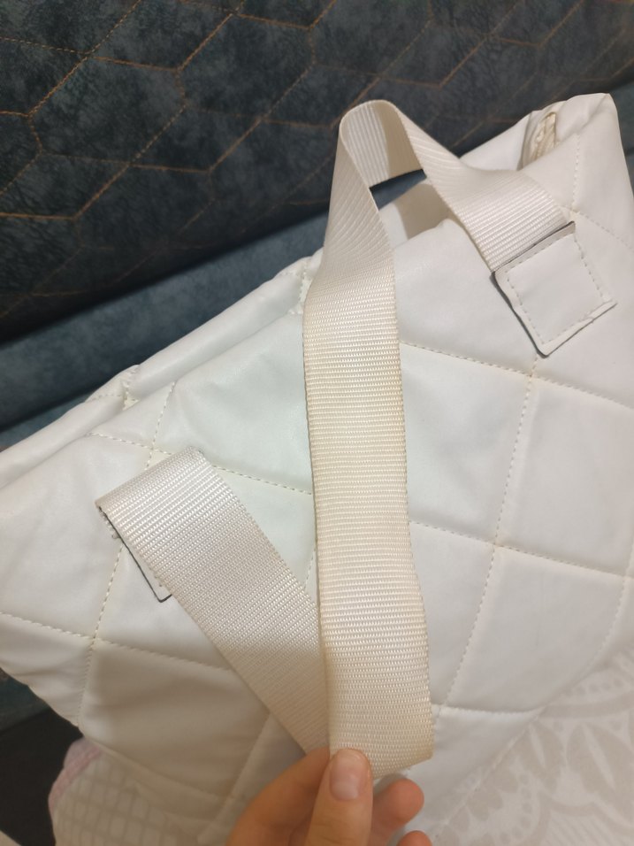 Beyaz Fermuarlı Kadın Omuz Çantası - Görsel 2