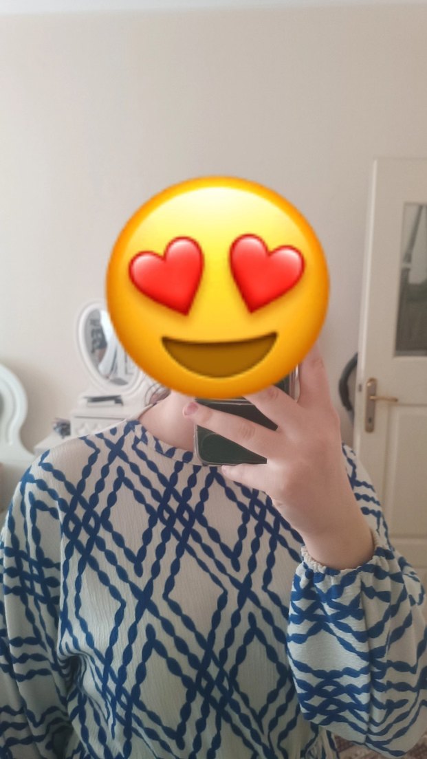 Mavi Desenli Elbise - Görsel 4