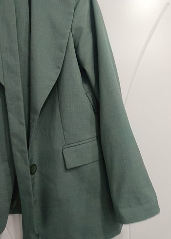 Kemerli Yeşil Kadın Blazer Ceket - Görsel 3