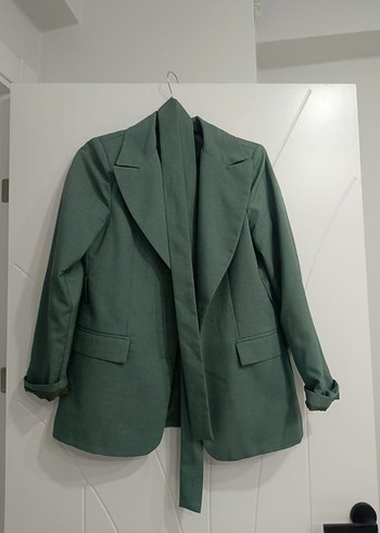 Kemerli Yeşil Kadın Blazer Ceket - Görsel 2
