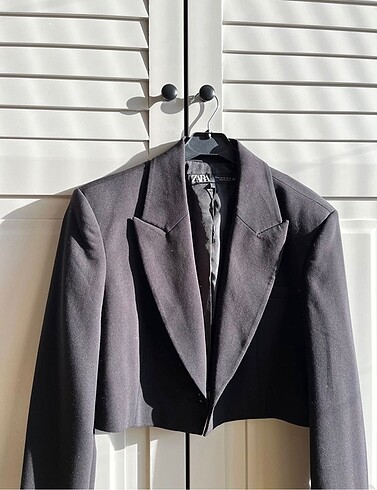 xs Beden Zara Vatkalı Siyah Crop Ceket Blazer