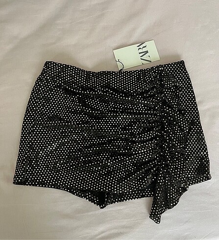 Zara parlak altın etek - Görsel 5