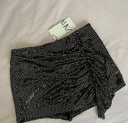 Zara parlak altın etek - Görsel 6