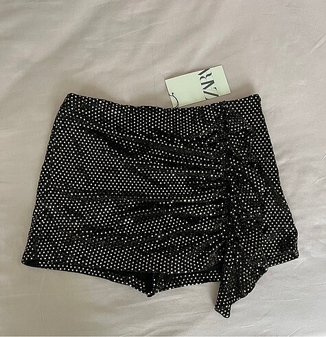 Zara parlak altın etek - Görsel 8