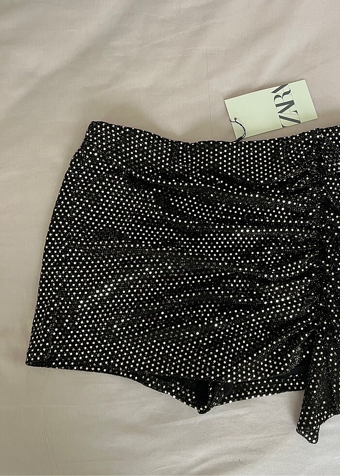 Zara parlak altın etek - Görsel 5