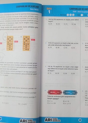  8. Sınıf Arı Yayınları Matematik Soru Bankası