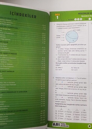  Arı Yayınları 8. sınıf Fen Bilimleri Soru Bankası