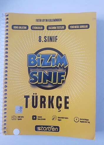 StartFen Yayınları 8. Sınıf Bizim Sınıf Türkçe Defteri Kitabı